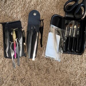 False Eyelash misc. applicators  & bh small brush set with case bnib some used